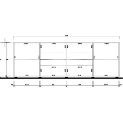 Garnero Arredamenti Madia 241x84h cm 2 ante 4 cassetti moderna Obsession Bianco Lucido Best