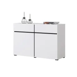 Garnero Arredamenti Madia 120x78h cm 2 ante 2 cassetti moderna nero Lolla Bianco Opaco Outlet