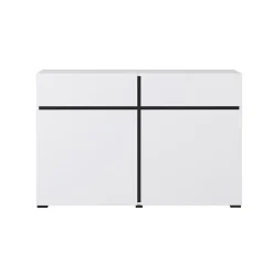 Garnero Arredamenti Madia 120x78h cm 2 ante 2 cassetti moderna nero Lolla Bianco Opaco Outlet