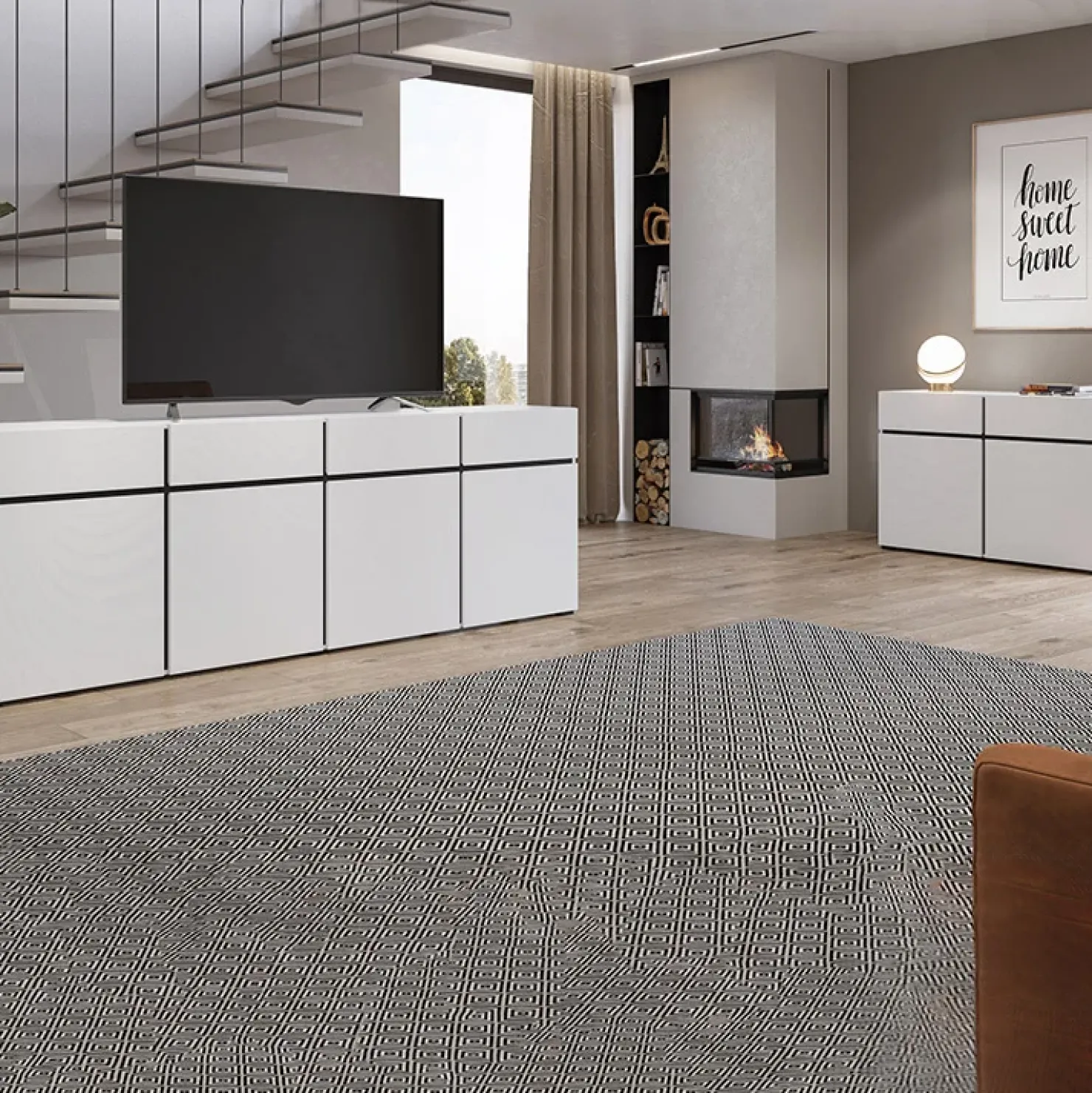 Garnero Arredamenti Madia 120x78h cm 2 ante 2 cassetti moderna nero Lolla Bianco Opaco Outlet