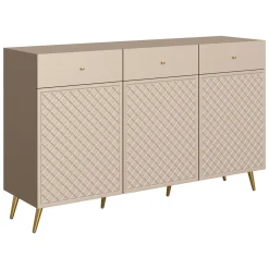 Garnero Arredamenti Madia 150x92h cm 3 ante 3 cassetti moderna con frontali decorati beige Simona Best