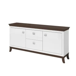 Garnero Arredamenti Madia 180x92h cm 2 ante 2 cassetti moderna bianco lucido rovere scuro Umag Bianco Lucido - Wengè Hot