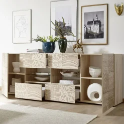 Garnero Arredamenti Madia 241x84h cm 2 ante 4 cassetti moderna samoa Paradise Rovere Online