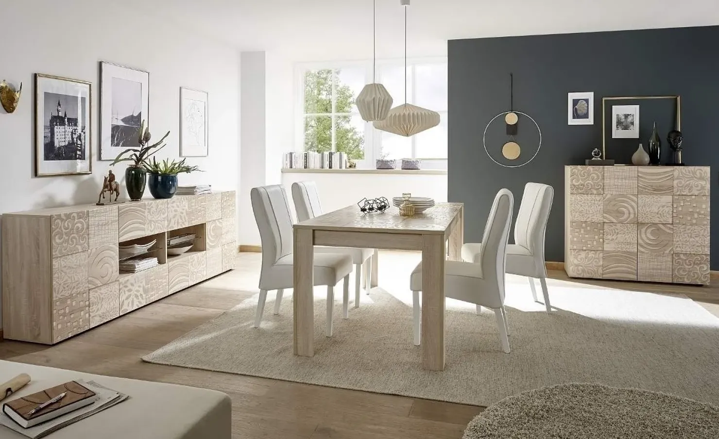 Garnero Arredamenti Madia 241x84h cm 2 ante 4 cassetti moderna samoa Paradise Rovere Online