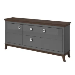 Garnero Arredamenti Madia 180x92h cm 2 ante 2 cassetti  design moderno antracite lucido rovere scuro Umag Antracite - Wengè Online