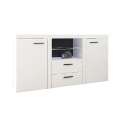 Garnero Arredamenti Madia 157x82h cm 2 ante 2 cassetti moderna bianco Haarlem Bianco Opaco Discount
