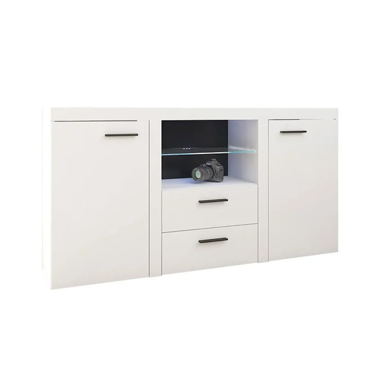 Garnero Arredamenti Madia 157x82h cm 2 ante 2 cassetti moderna bianco Haarlem Bianco Opaco Discount