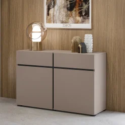 Garnero Arredamenti Madia 120x78h cm 2 ante 2 cassetti moderna nero Lolla Tortora Clearance