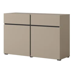 Garnero Arredamenti Madia 120x78h cm 2 ante 2 cassetti moderna nero Lolla Tortora Clearance