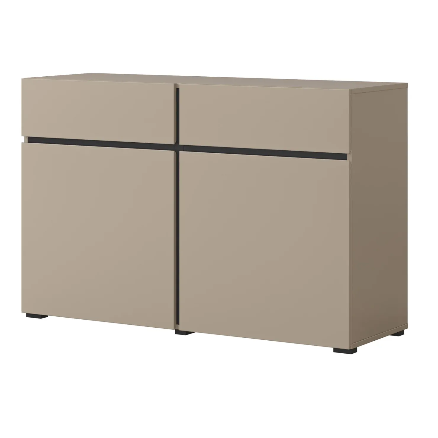 Garnero Arredamenti Madia 120x78h cm 2 ante 2 cassetti moderna nero Lolla Tortora Clearance