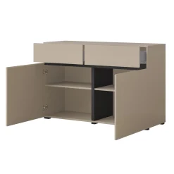 Garnero Arredamenti Madia 120x78h cm 2 ante 2 cassetti moderna nero Lolla Tortora Clearance