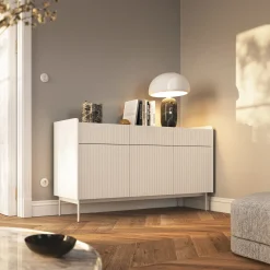 Garnero Arredamenti Madia 153x82h cm 3 ante 3 cassetti beige cannettato rovere Fioca Online