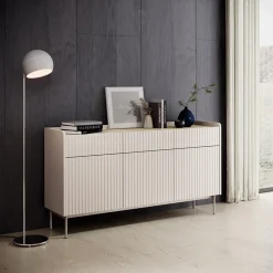 Garnero Arredamenti Madia 153x82h cm 3 ante 3 cassetti  beige cannettato rovere Fioca Online