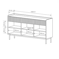 Garnero Arredamenti Madia 153x82h cm 3 ante 3 cassetti beige cannettato rovere Fioca Online