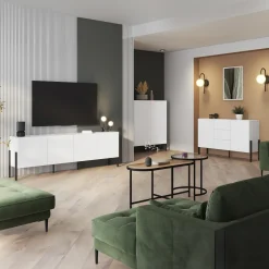 Garnero Arredamenti Madia 150x90h cm 2 ante 3 cassetti moderna bianco Simple Bianco Opaco Best