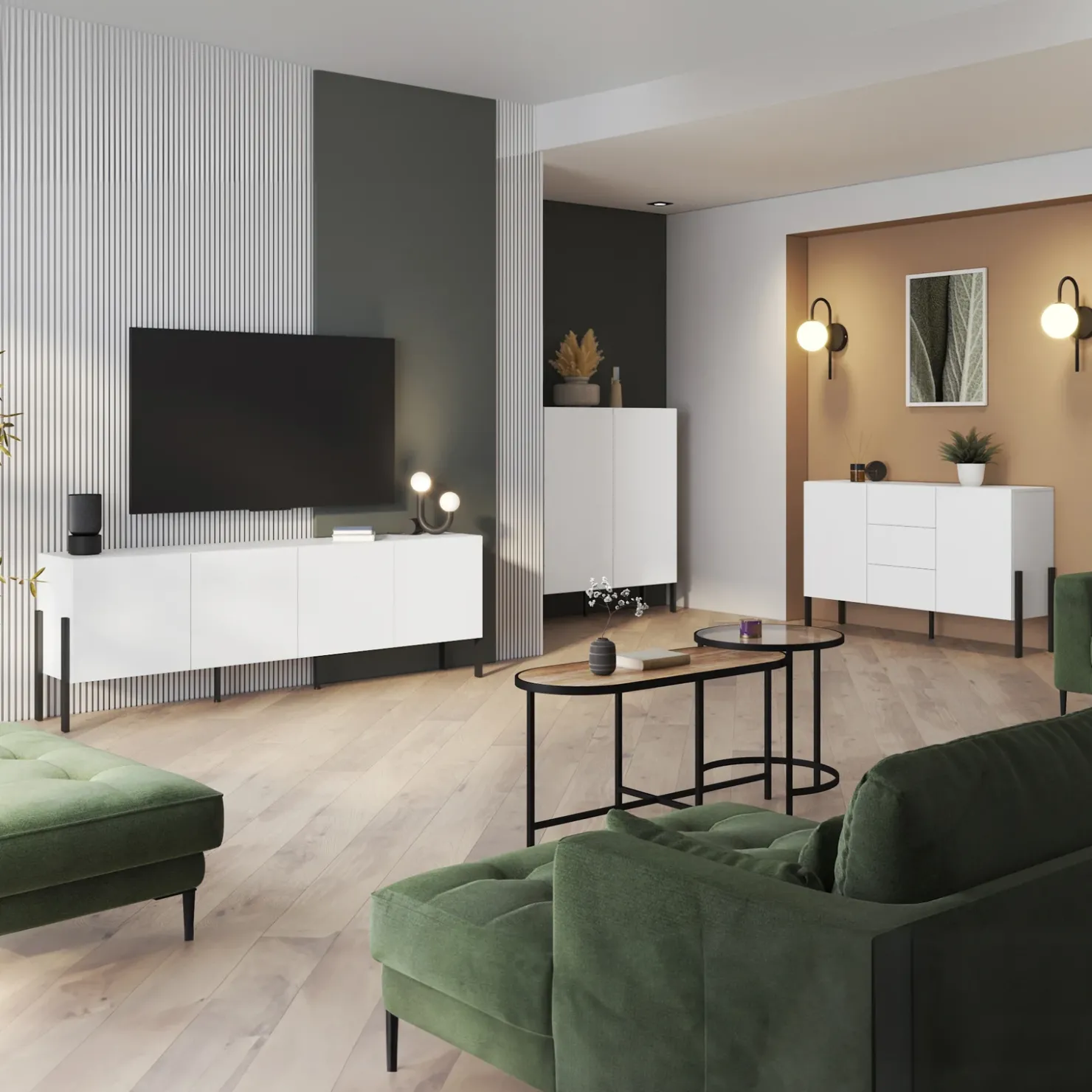 Garnero Arredamenti Madia 150x90h cm 2 ante 3 cassetti moderna bianco Simple Bianco Opaco Best