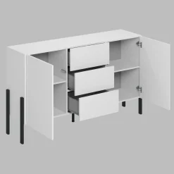 Garnero Arredamenti Madia 150x90h cm 2 ante 3 cassetti moderna bianco Simple Bianco Opaco Best