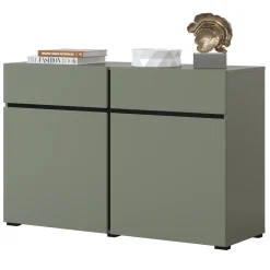 Garnero Arredamenti Madia 120x78h cm 2 ante 2 cassetti moderna verde nero Lolla Verde Salvia Discount