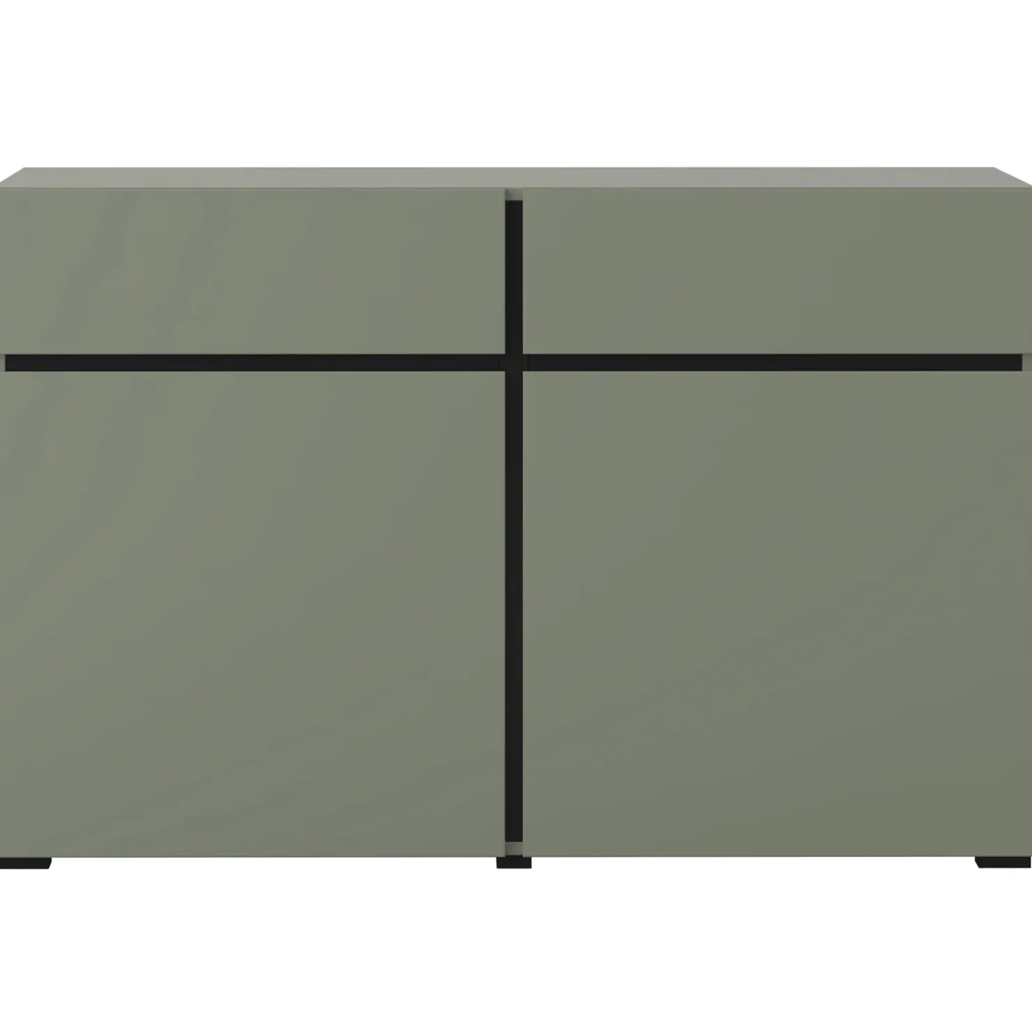 Garnero Arredamenti Madia 120x78h cm 2 ante 2 cassetti moderna verde nero Lolla Verde Salvia Discount