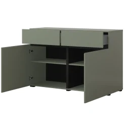 Garnero Arredamenti Madia 120x78h cm 2 ante 2 cassetti moderna verde nero Lolla Verde Salvia Discount