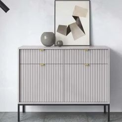 Garnero Arredamenti Madia 104x83h cm 2 ante 2 cassetti moderna Alisa Grigio Outlet