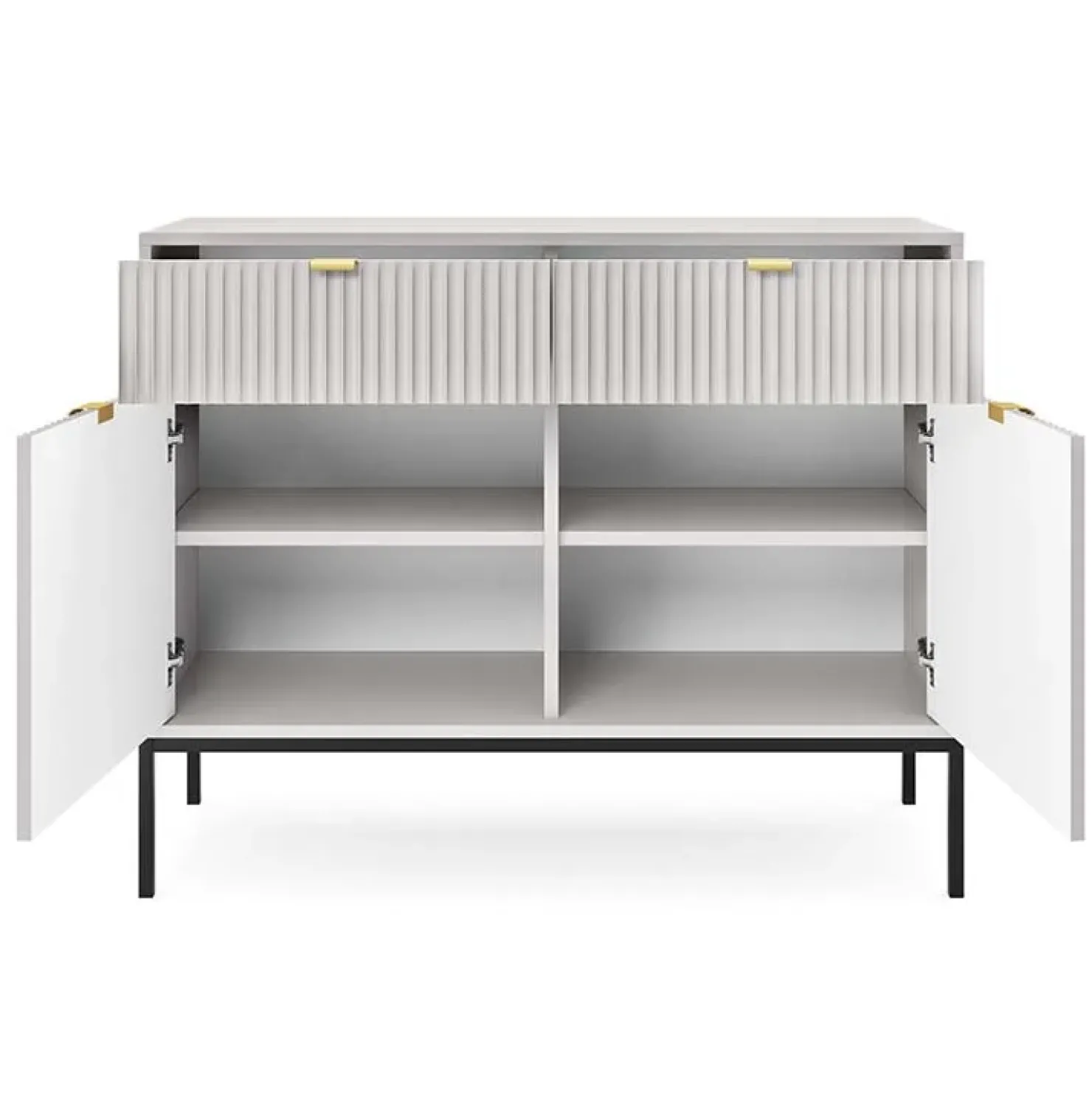 Garnero Arredamenti Madia 104x83h cm 2 ante 2 cassetti moderna Alisa Grigio Outlet