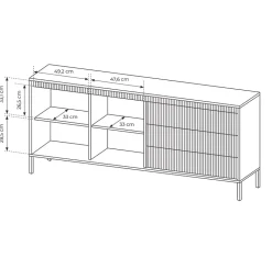 Garnero Arredamenti Madia 187x82h cm 2 ante 3 cassetti   cannettato Ciar Beige Clearance