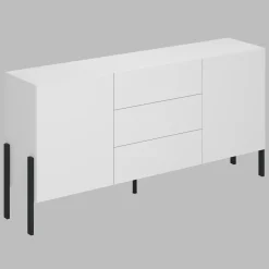 Garnero Arredamenti Madia 180x90h cm 2 ante 3 cassetti moderna bianco Simple Bianco Opaco