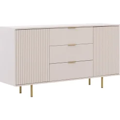 Garnero Arredamenti Madia 150x80h cm 2 ante 3 cassetti cannettato moderna beige Vanessa Outlet