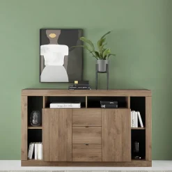 Garnero Arredamenti Madia 172x102h cm 2 ante 3 cassetti moderna rovere scuro Trilogy Hot