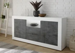 Garnero Arredamenti Madia 184x86h cm 2 ante 2 cassetti bianco lucido ossido Florena Ossido - Bianco Lucido Clearance