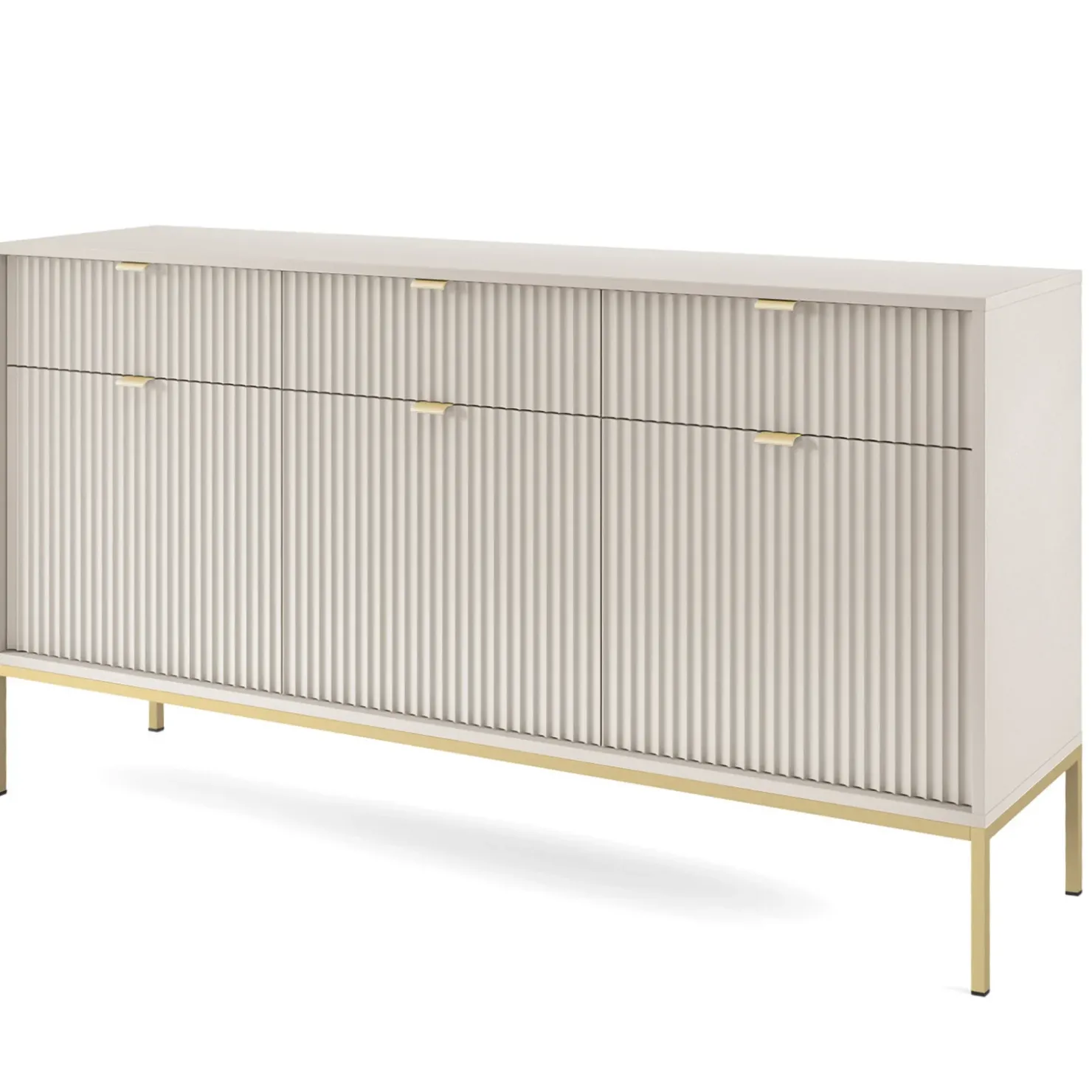 Garnero Arredamenti Madia 154x83h cm 3 ante 3 cassetti moderna Alisa Beige New