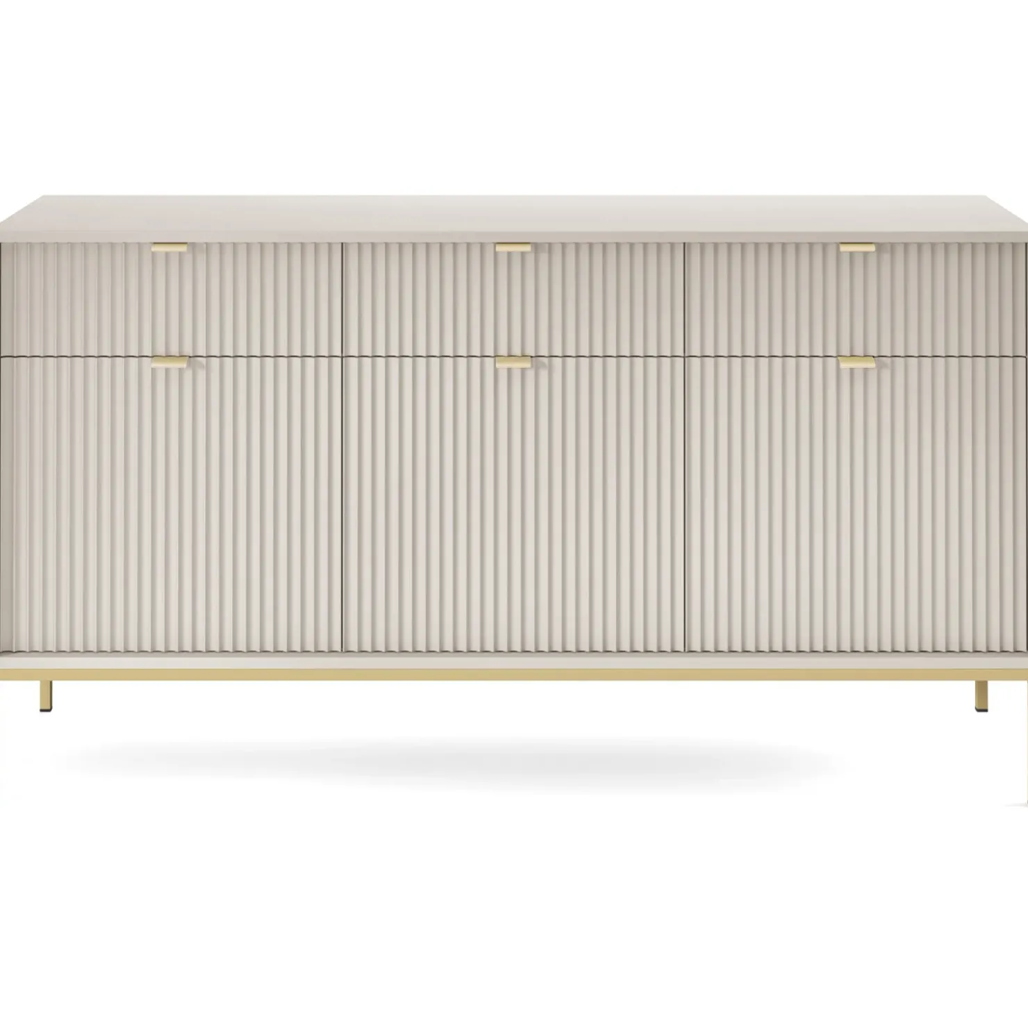 Garnero Arredamenti Madia 154x83h cm 3 ante 3 cassetti moderna Alisa Beige New