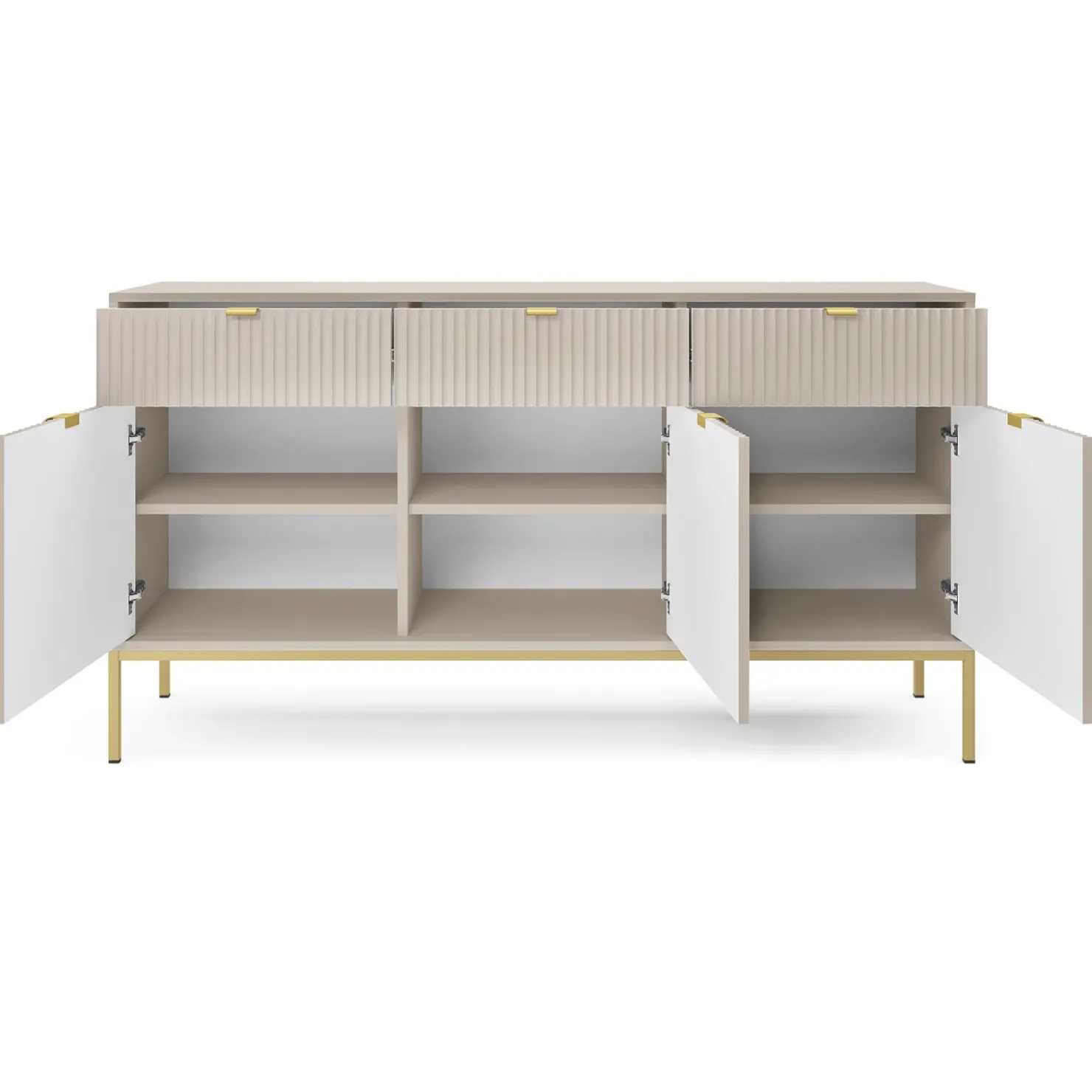 Garnero Arredamenti Madia 154x83h cm 3 ante 3 cassetti moderna Alisa Beige New