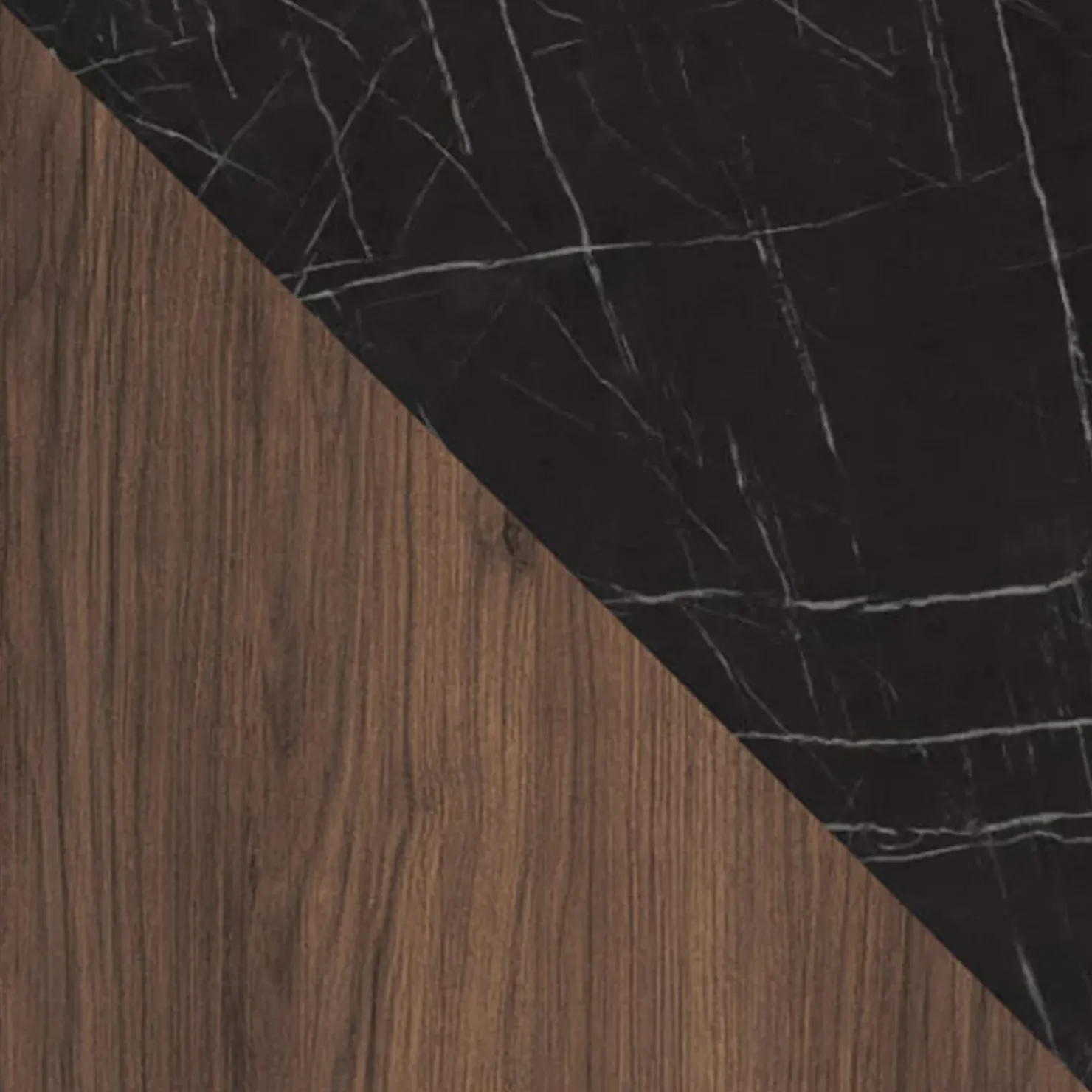 Garnero Arredamenti Madia 144x78h cm 3 ante 3 ripiani piano effetto marmo nero noce Caliva