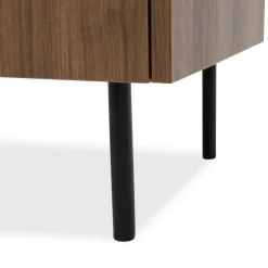 Garnero Arredamenti Madia 144x78h cm 3 ante 3 ripiani piano effetto marmo nero noce Caliva