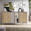 Garnero Arredamenti Madia 160x86h cm 3 ante 2 vani rovere chiaro beige Tony Online