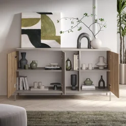 Garnero Arredamenti Madia 160x86h cm 3 ante 2 vani rovere chiaro beige Tony Online