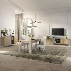 Garnero Arredamenti Madia 160x86h cm 3 ante 2 vani rovere chiaro beige Tony Online