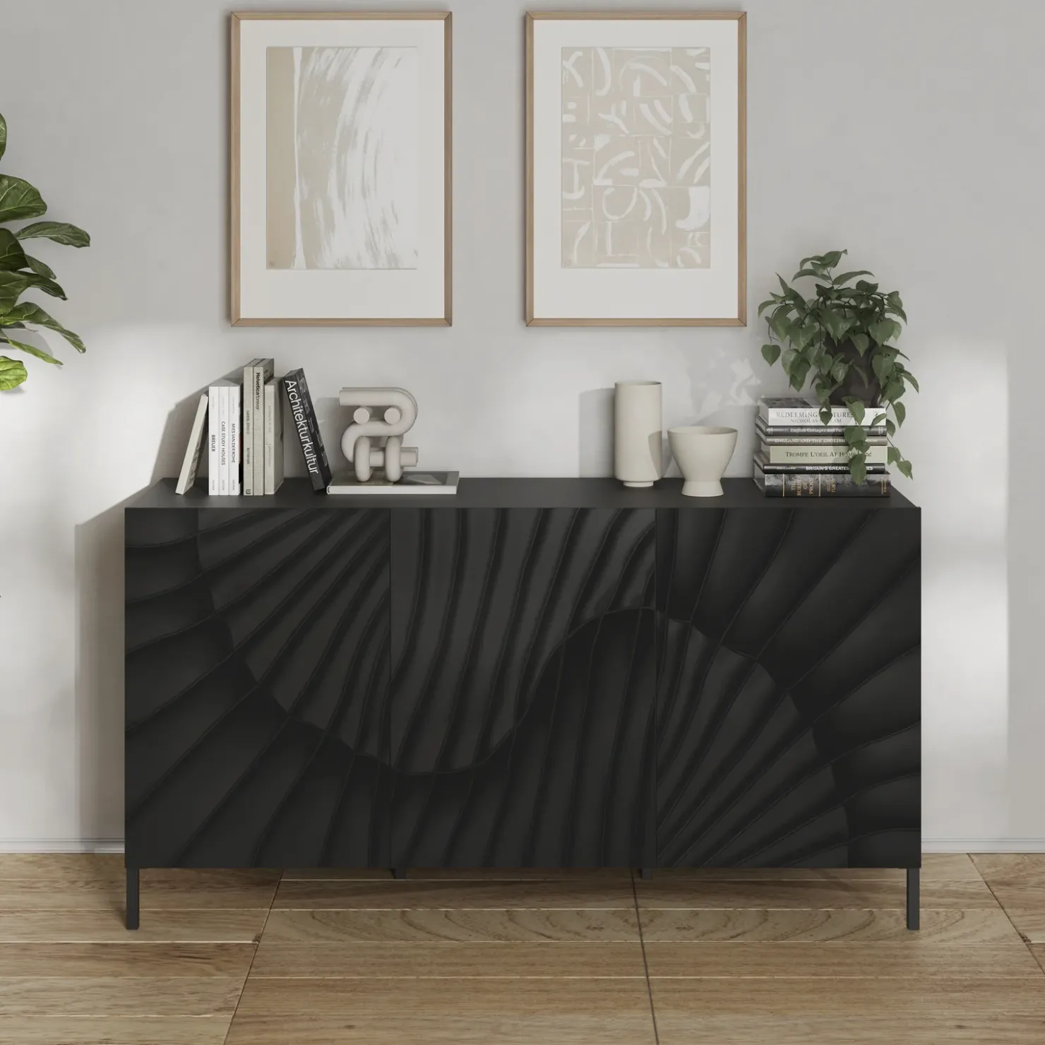 Garnero Arredamenti Madia 181x95h cm 3 ante antracite frontali serigrafati Seira Hot