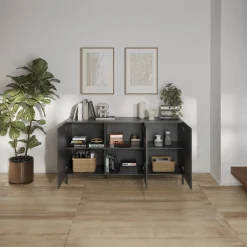 Garnero Arredamenti Madia 181x95h cm 3 ante antracite frontali serigrafati Seira Hot