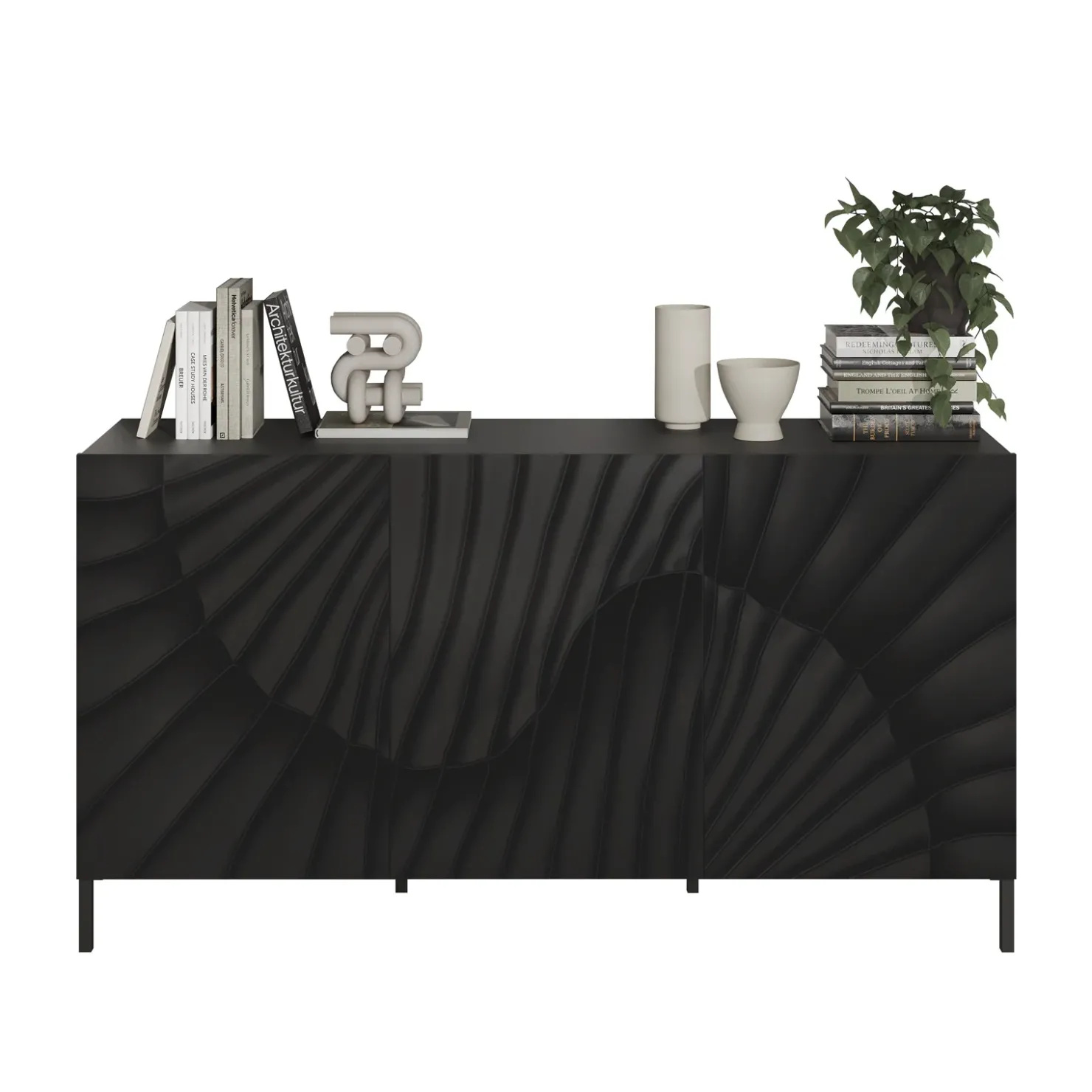 Garnero Arredamenti Madia 181x95h cm 3 ante antracite frontali serigrafati Seira Hot