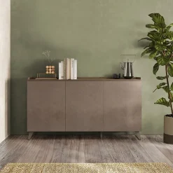 Garnero Arredamenti Madia 181x99h cm 3 ante bronzo rovere scuro Jonson Tortora - Noce