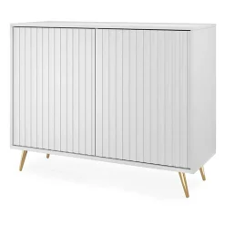 Garnero Arredamenti Madia 104x78h cm 2 ante cannettate moderna bianco Celestia Bianco Opaco Discount