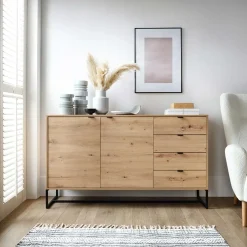 Garnero Arredamenti Madia 153x89h cm 2 ante con cassetti moderna soggiorno noce Erin Best