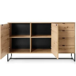 Garnero Arredamenti Madia 153x89h cm 2 ante con cassetti moderna soggiorno noce Erin Best