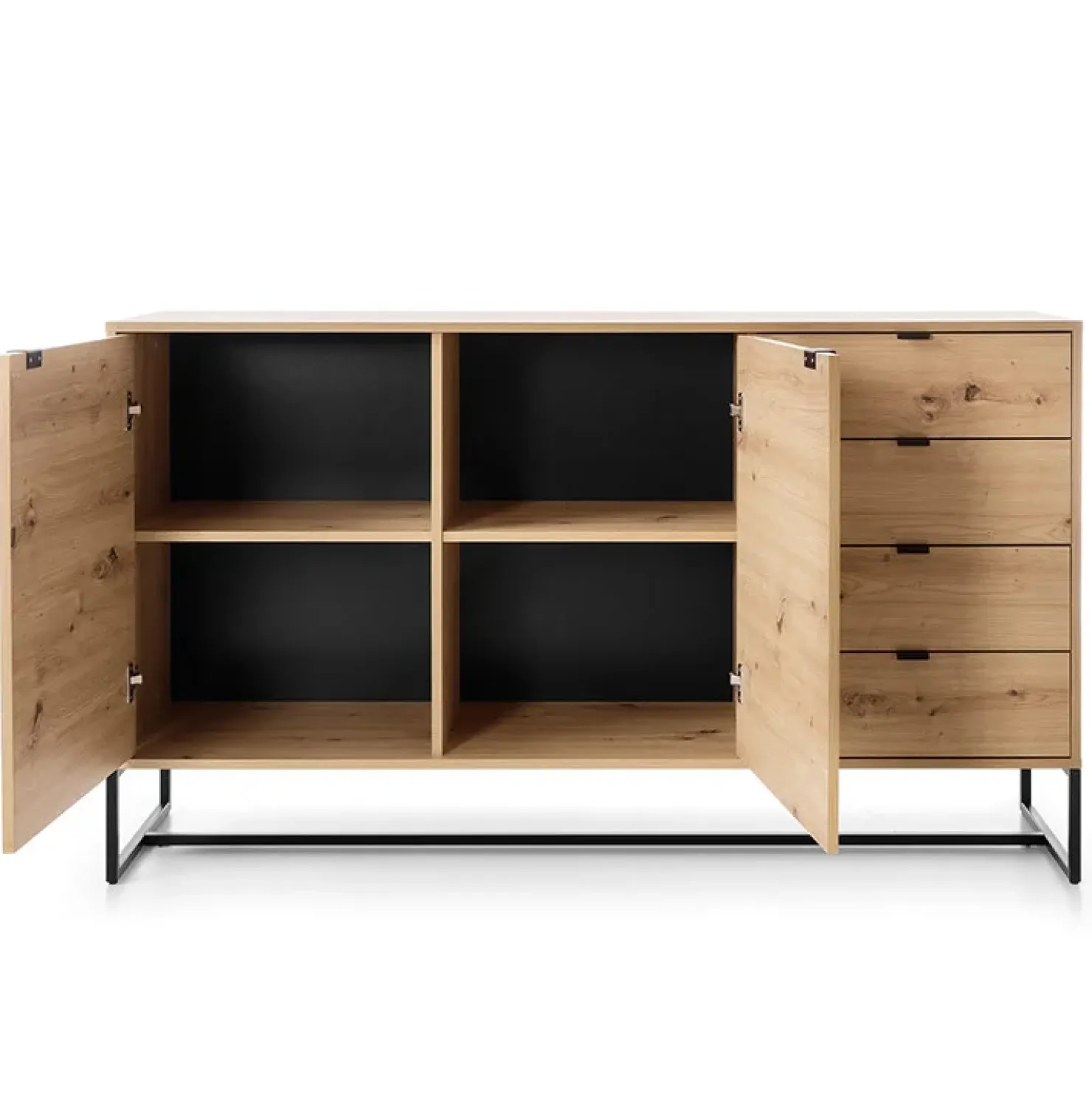 Garnero Arredamenti Madia 153x89h cm 2 ante con cassetti moderna soggiorno noce Erin Best