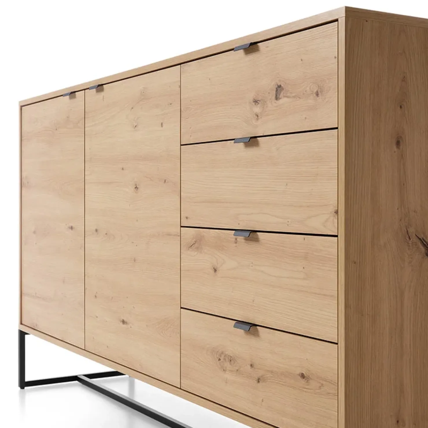 Garnero Arredamenti Madia 153x89h cm 2 ante con cassetti moderna soggiorno noce Erin Best