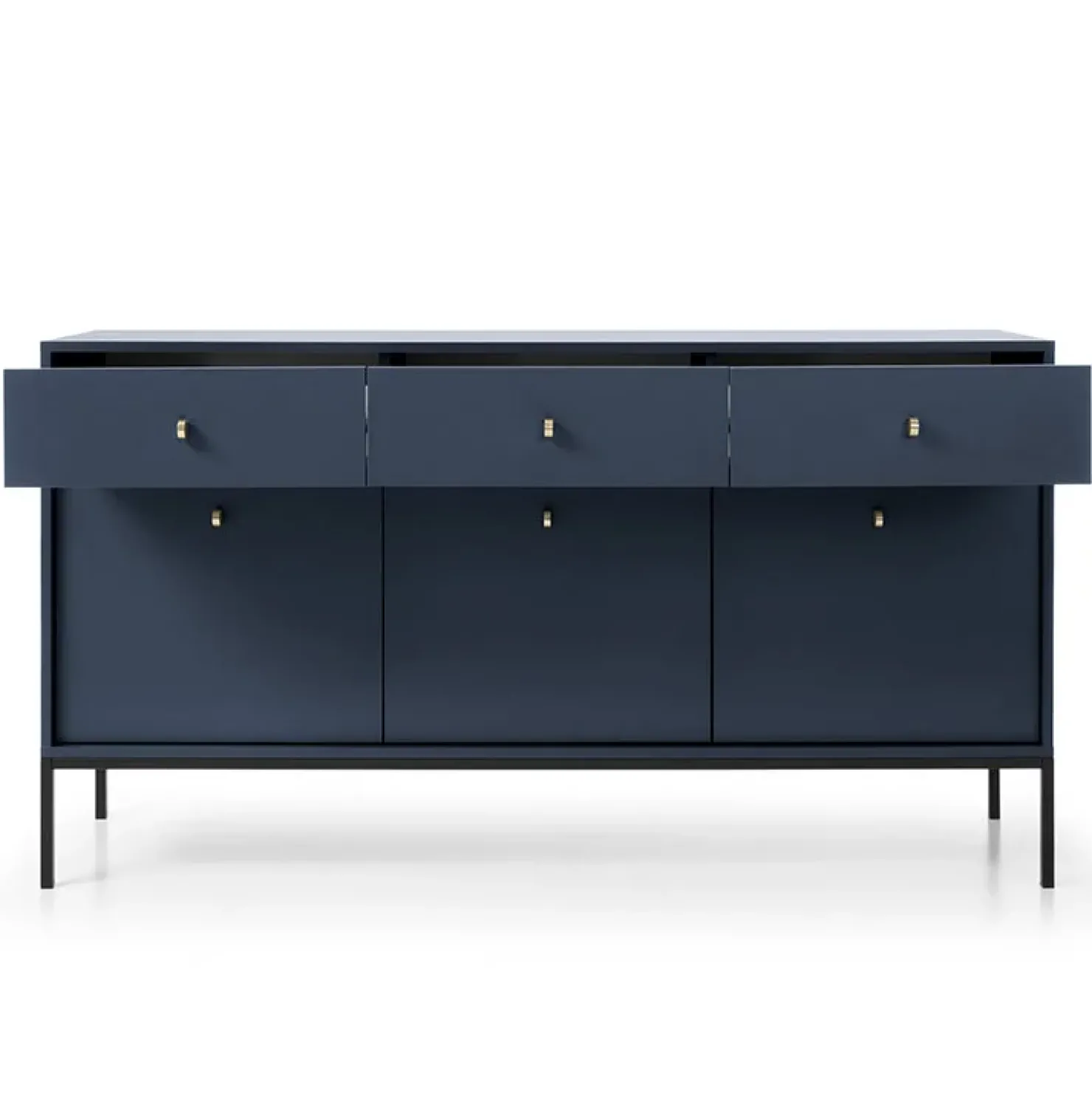 Garnero Arredamenti Madia 154x83h cm 3 ante con cassetti moderna notte Glory Blu Online