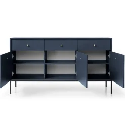 Garnero Arredamenti Madia 154x83h cm 3 ante con cassetti moderna notte Glory Blu Online